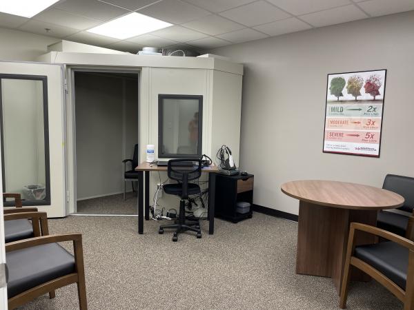 Sound booth and consultation area