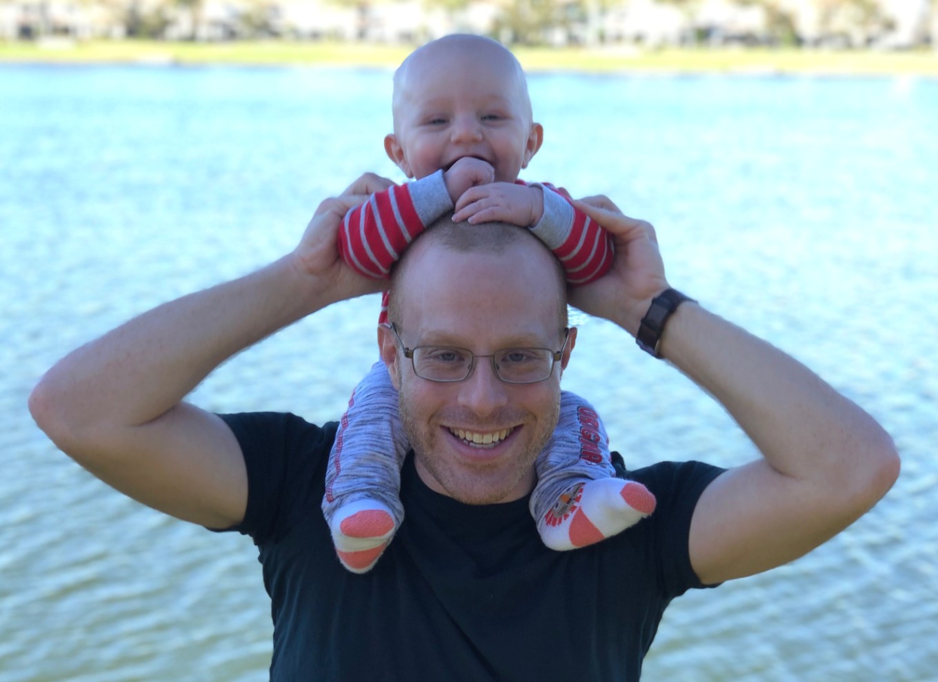 Glenn Schwitzer with his infant son