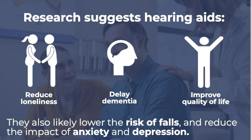 Infographic on the benefits of hearing aids