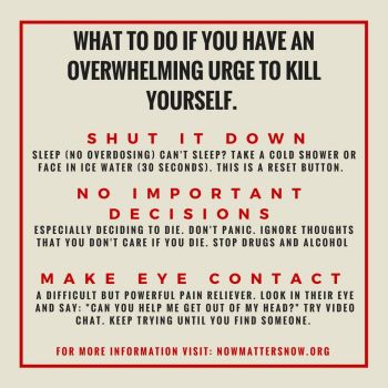 Suicide prevention tips for crisis moments