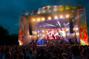 An outdoor music concert.