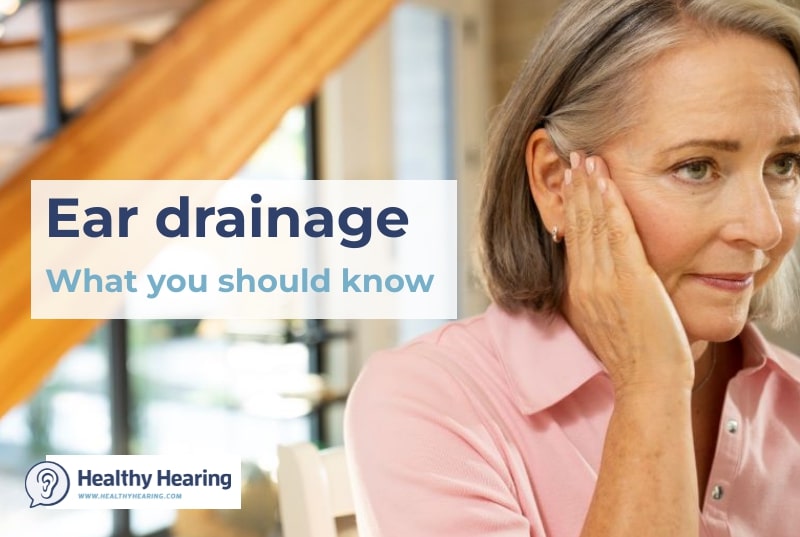 A picture of a woman grabbing her ear with text that says 