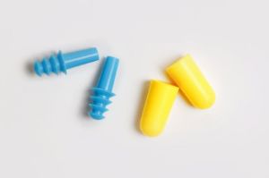 Photo of earplugs for hearing protection.