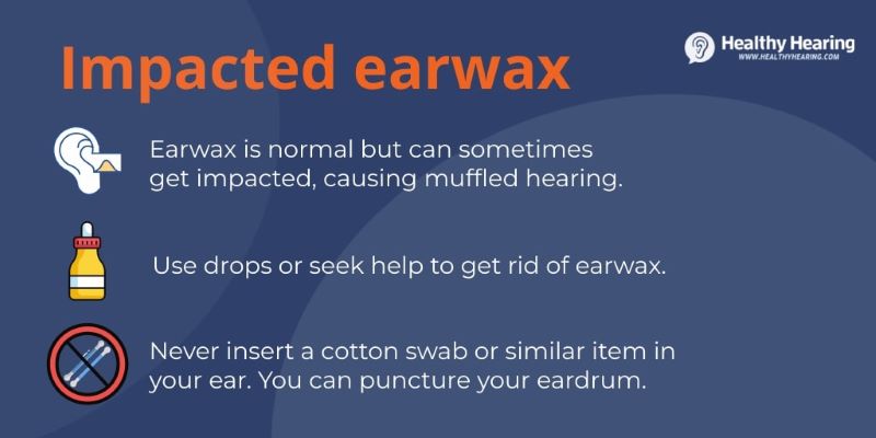 Infographic with quick tips for impacted earwax.